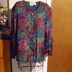 Festive Button Front Blouse